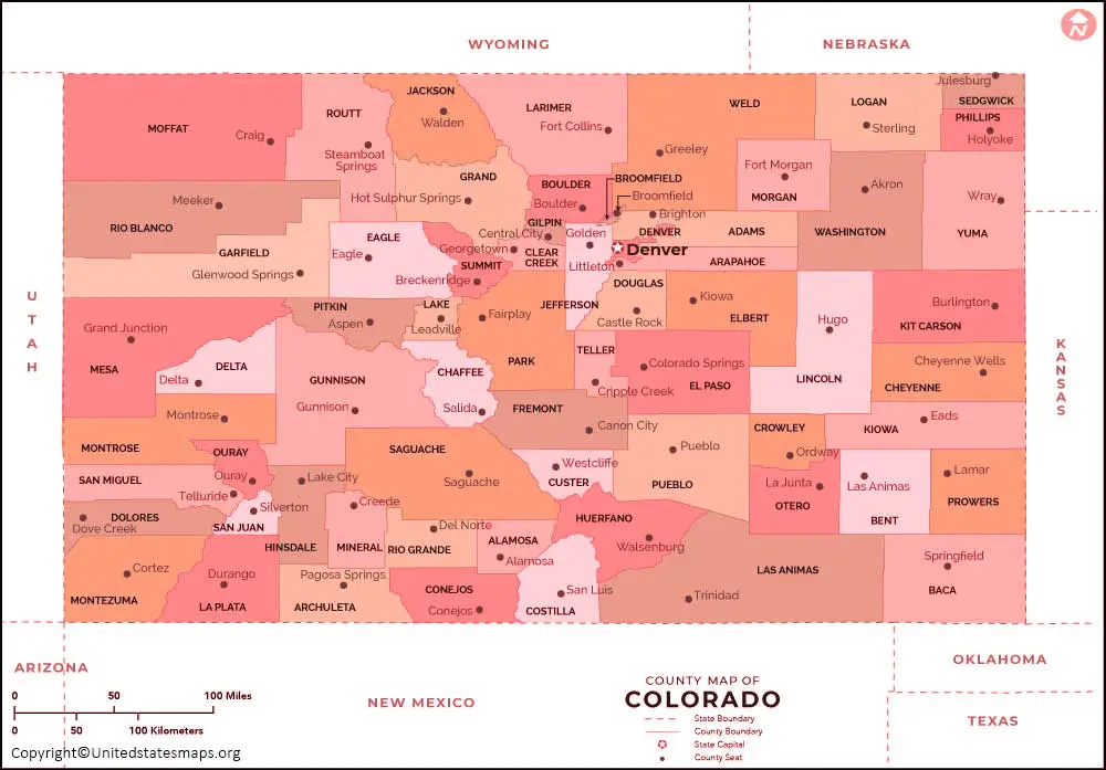 Colorado Map With Capital
