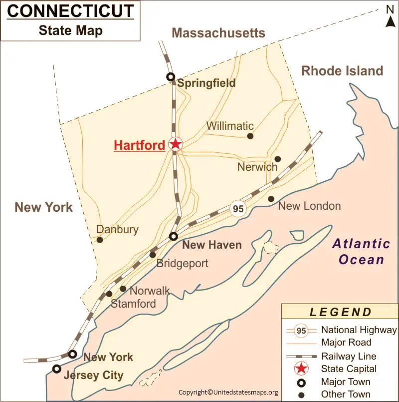 Connecticut Map With Capital