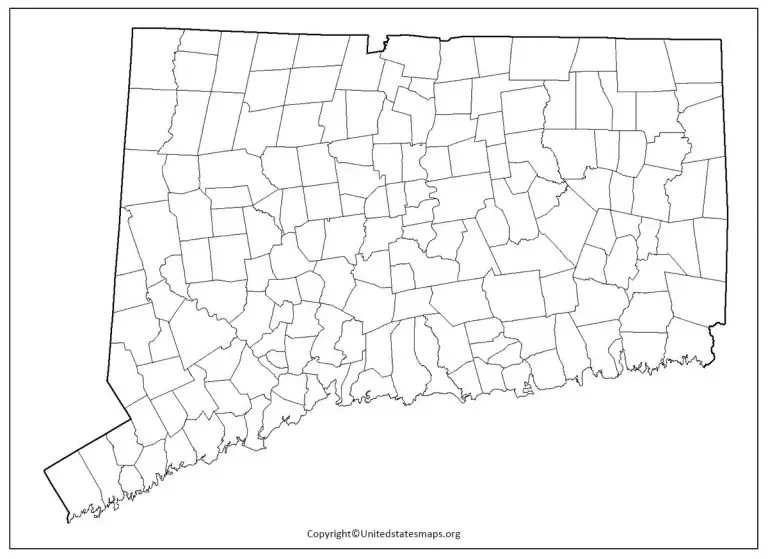 Blank Connecticut Map  Printable Map Of Connecticut in PDF