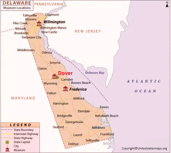 Delaware Map With Capital