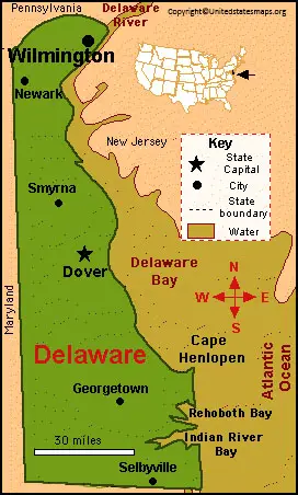 Delaware Map With Capital
