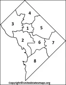 district of columbia map outline