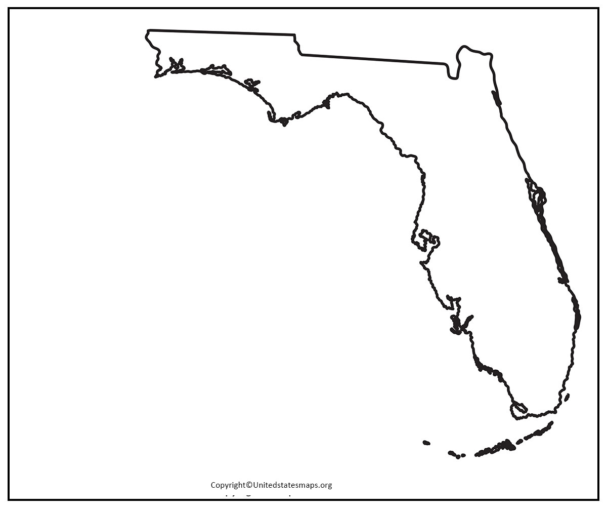 Blank Florida Map | Printable Map Of Florida in PDF