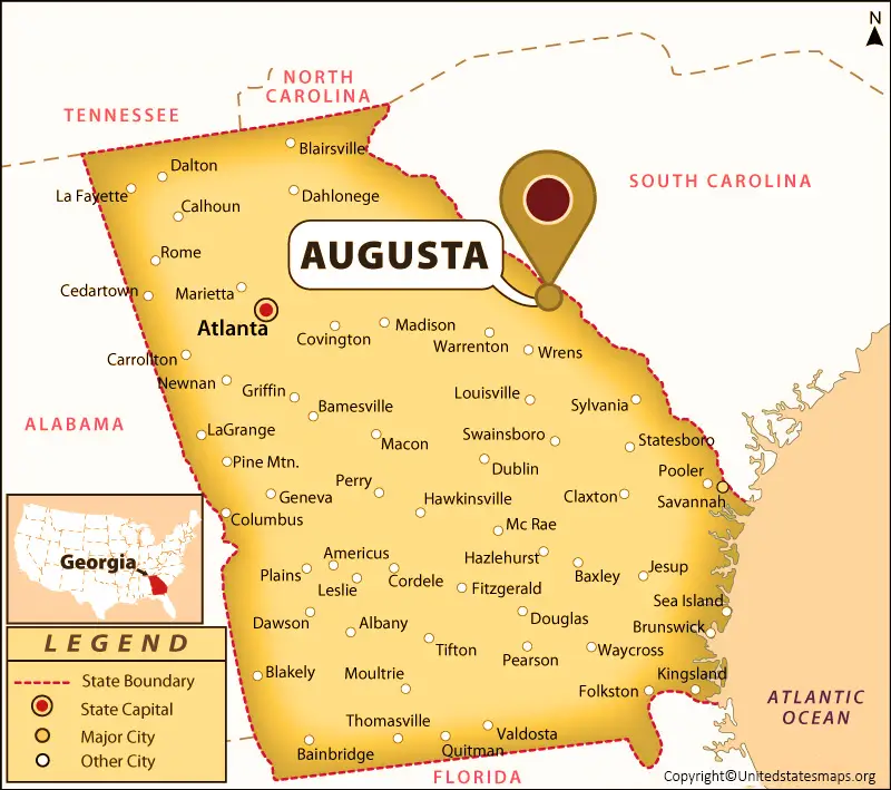 Labeled Georgia Map