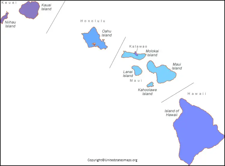Labeled Map Of Hawaii With Cities
