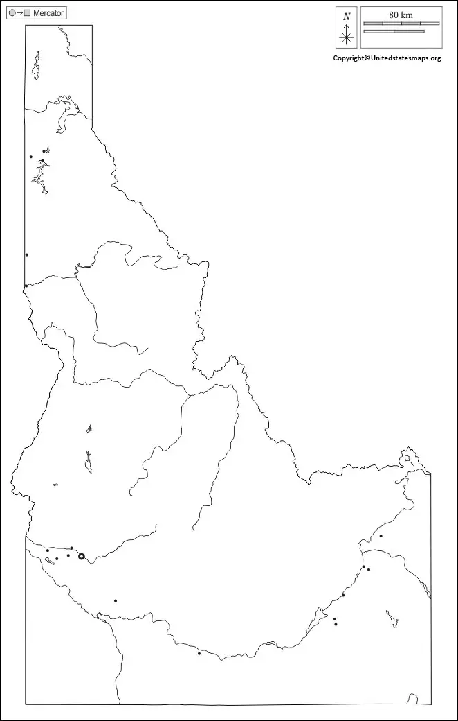 Blank Idaho Map Printable Map Of Idaho In Pdf   Idaho Map Outline 