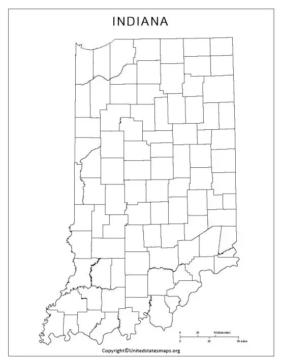 indiana blank map