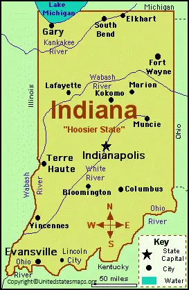 Printable Labeled Map Of Indiana