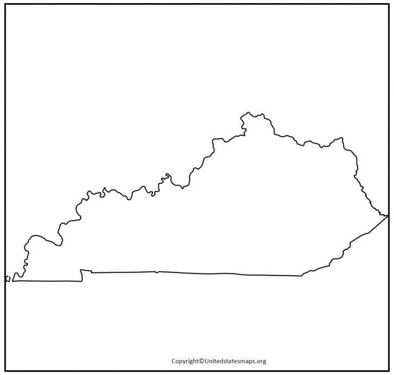 Blank Kentucky Map | Printable Map Of Kentucky in PDF