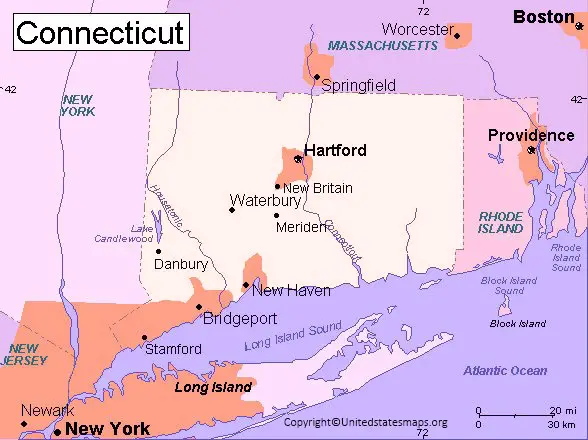  Labeled Map Of Connecticut