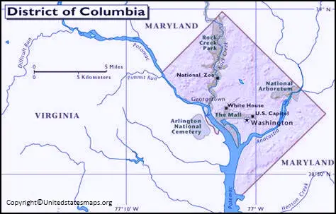 Labeled Map Of District Of Columbia