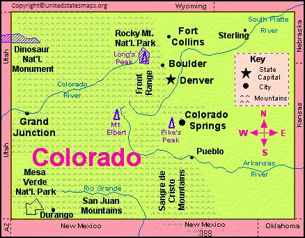Colorado Map With Cities Labeled