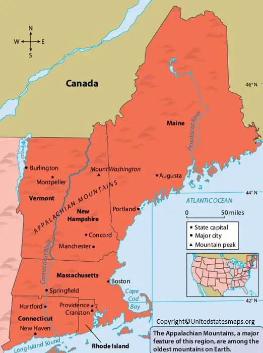 Printable Labeled Map Of Maine
