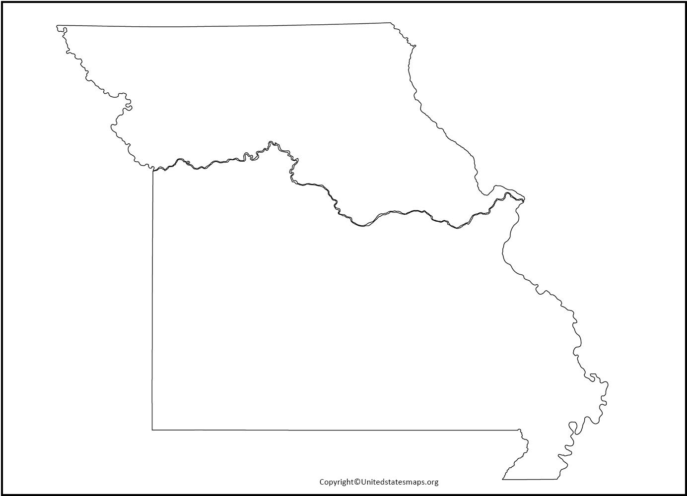 Blank Missouri Map Printable Map Of Missouri In PDF   Missouri Map Blank 