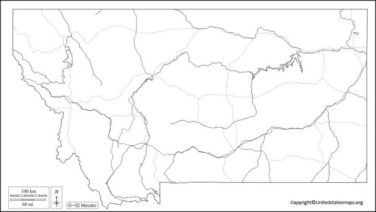 Blank Montana Map Printable Map Of Montana In PDF Montana Blank Map 768x433
