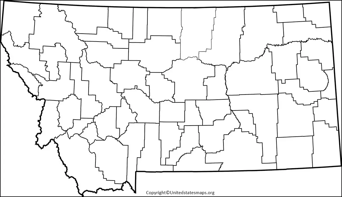 Blank Montana Map Printable Map Of Montana In PDF Montana Map Blank 