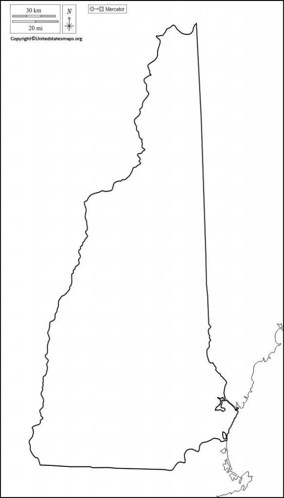 new hampshire map outline