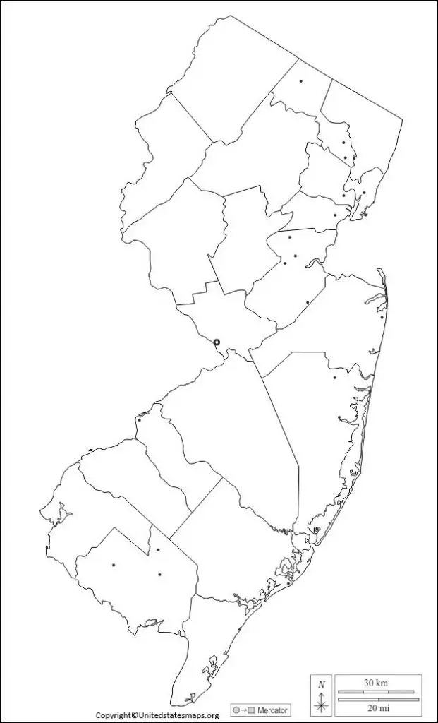 new jersey map blank
