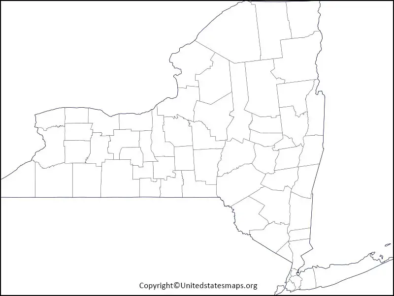 new york map blank