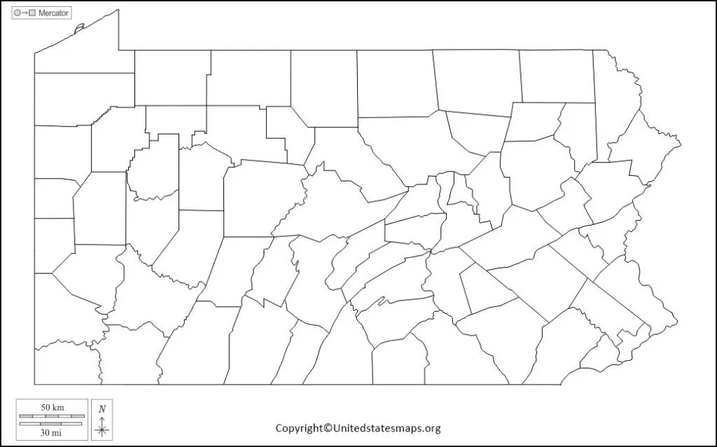 Blank Pennsylvania Map Printable Map Of Pennsylvania   Blank Pennsylvania Maps 1024x638 .webp