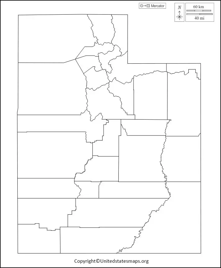 Blank Utah Map Worksheet
