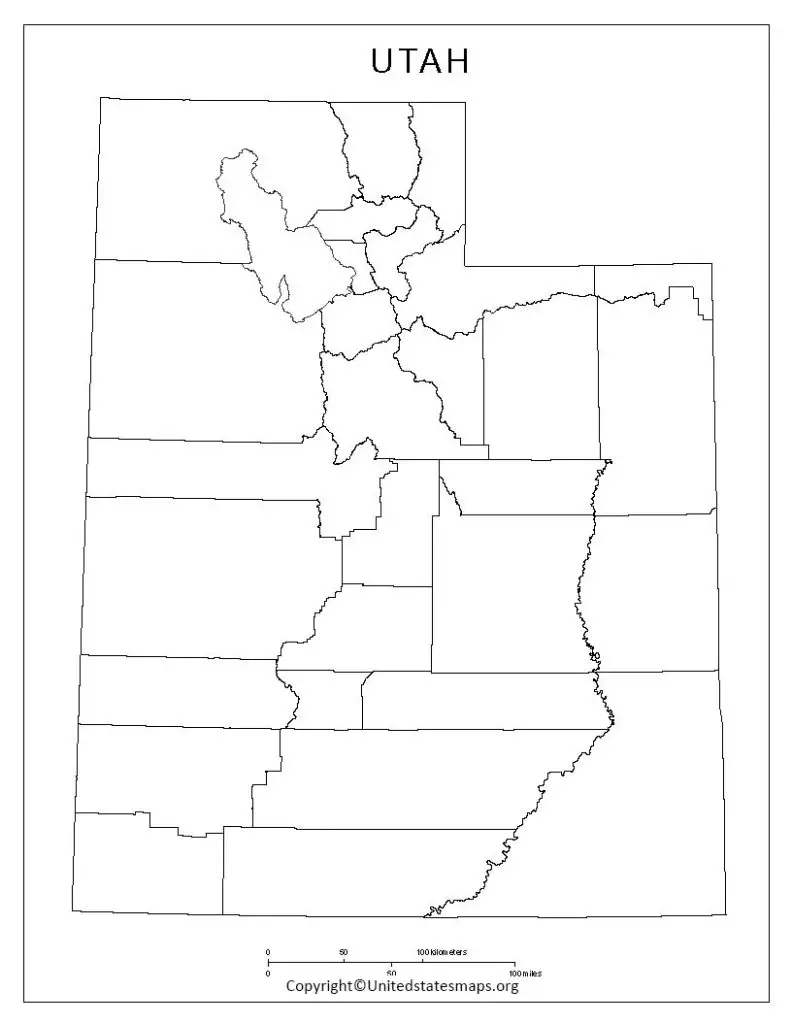 Blank Utah Map