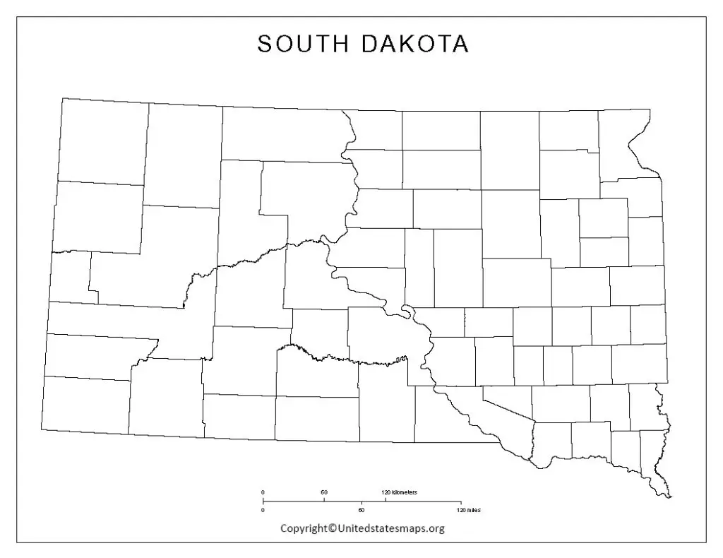 Blank South Dakota Map