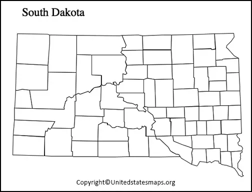 Printable Map of South Dakota