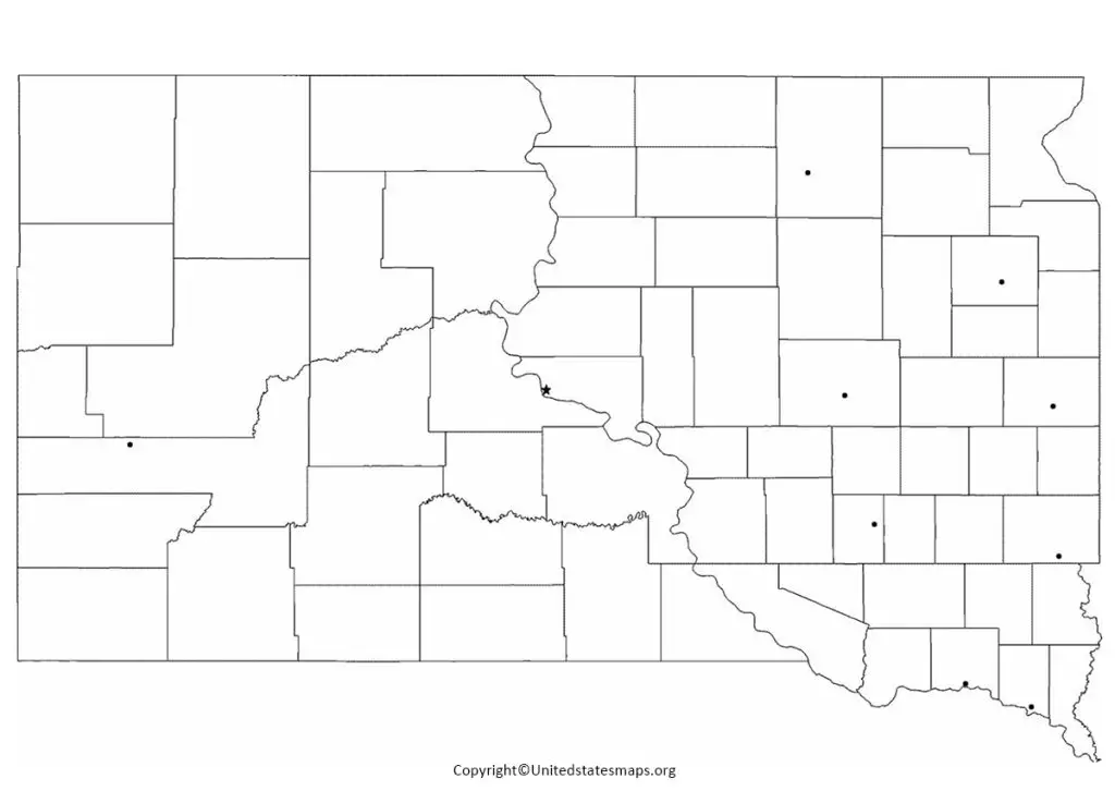 Blank South Dakota Map