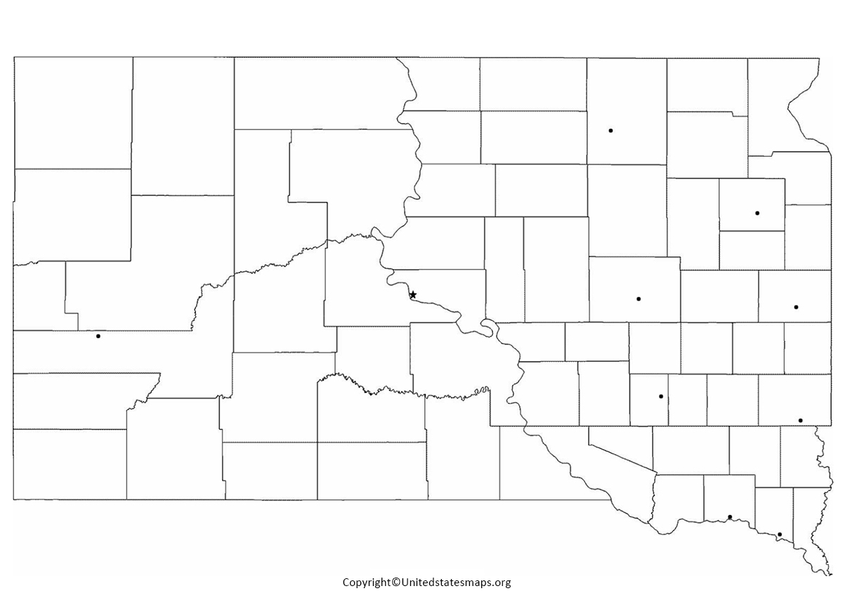 Blank South Dakota Map Printable Map Of South Dakota   Blank South Dakota Maps 