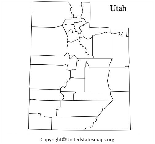 Printable Map of Utah