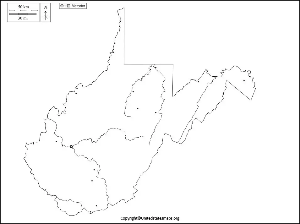 Blank West Virginia Map