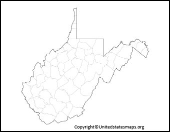 Printable Map of West Virginia