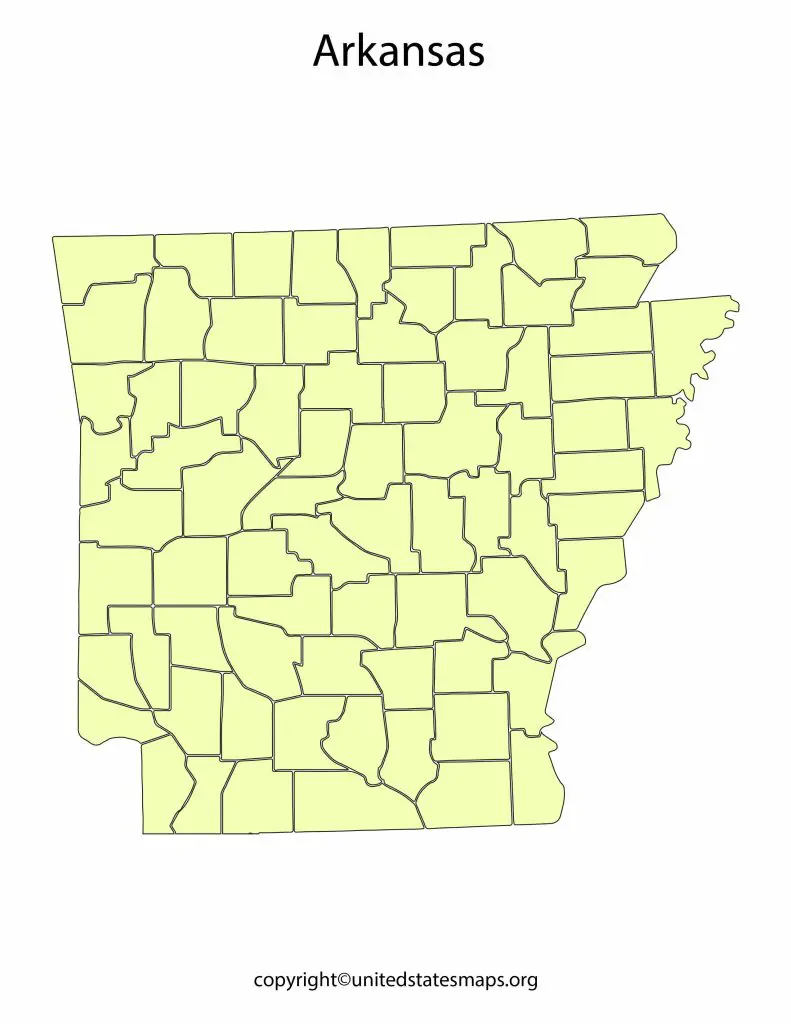 Arkansas Blank Map Worksheet