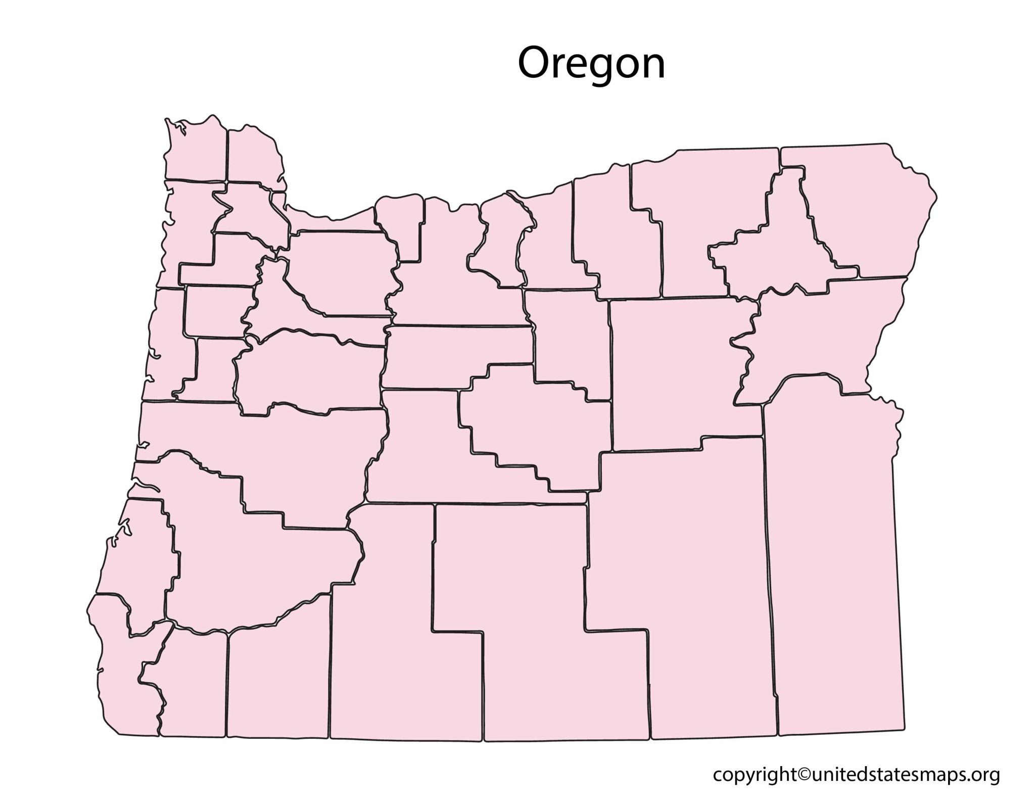 Blank Oregon Map Printable Map - Blank Oregon Map 2048x1583