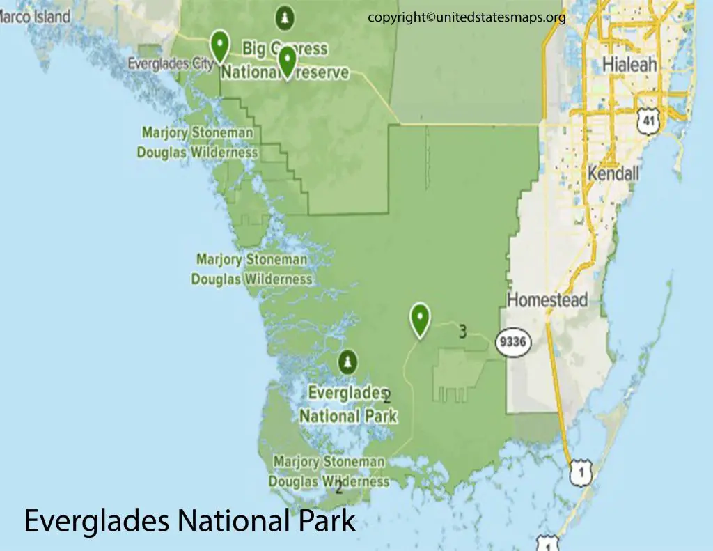 Everglades Florida National Park Map