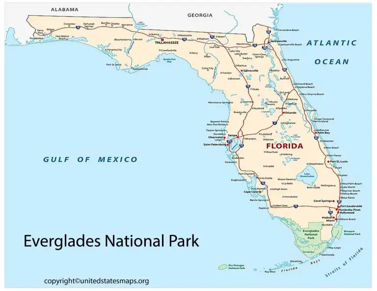 Everglades National Park Map Florida National Park Map Everglades National Park Map 768x593