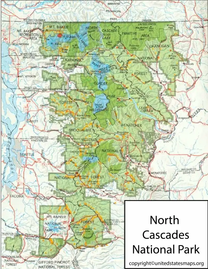 North Cascades National Park Boundary Map