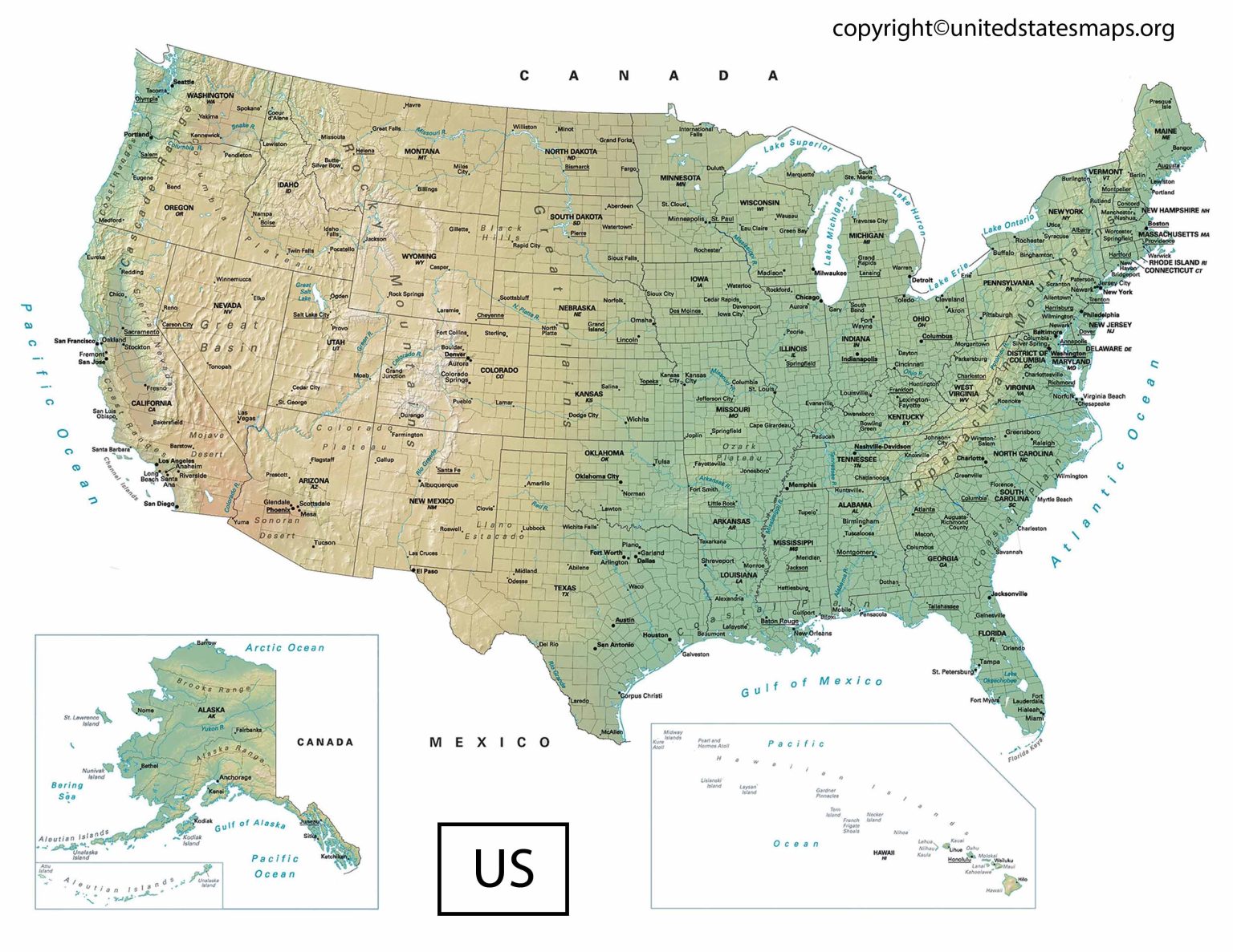 US World Map | United States World Map with States