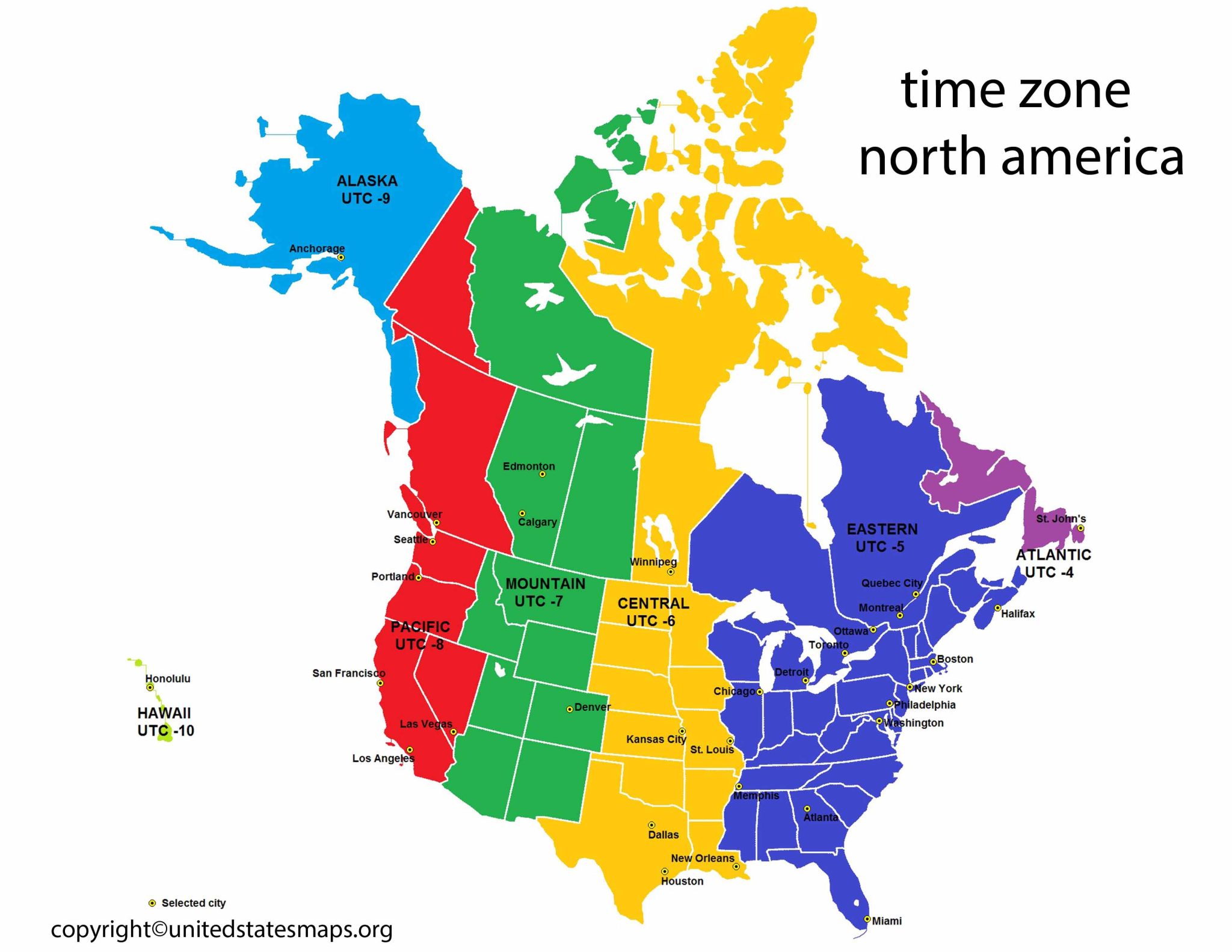 Time Zone Map North America Map Of North America Time Zone