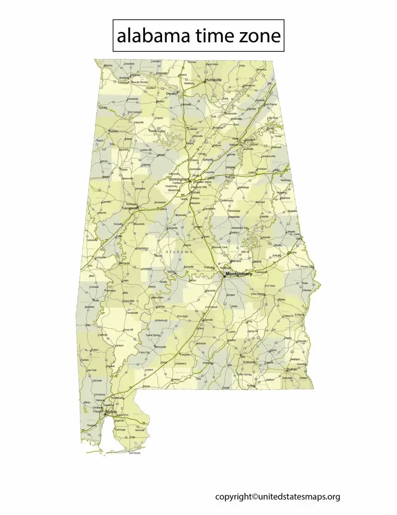 Alabama Georgia time zone map