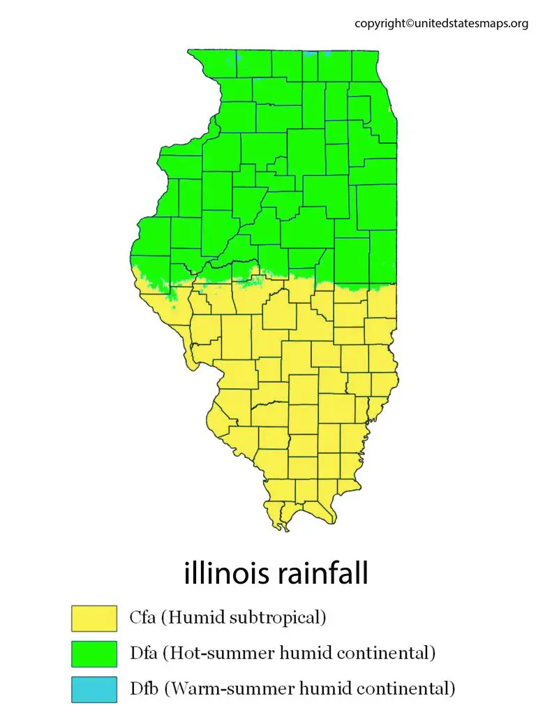 Annual Rainfall Map Illinois