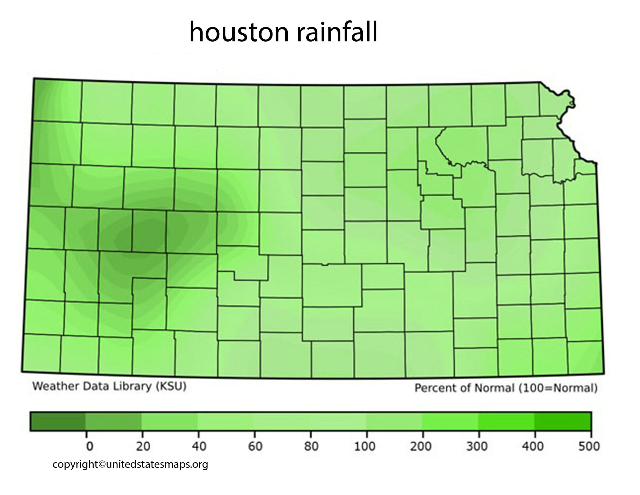 Kansas Rainfall Map Rainfall Map of Kansas