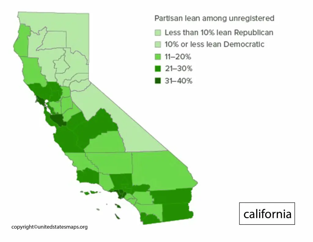 California Map by Political Party