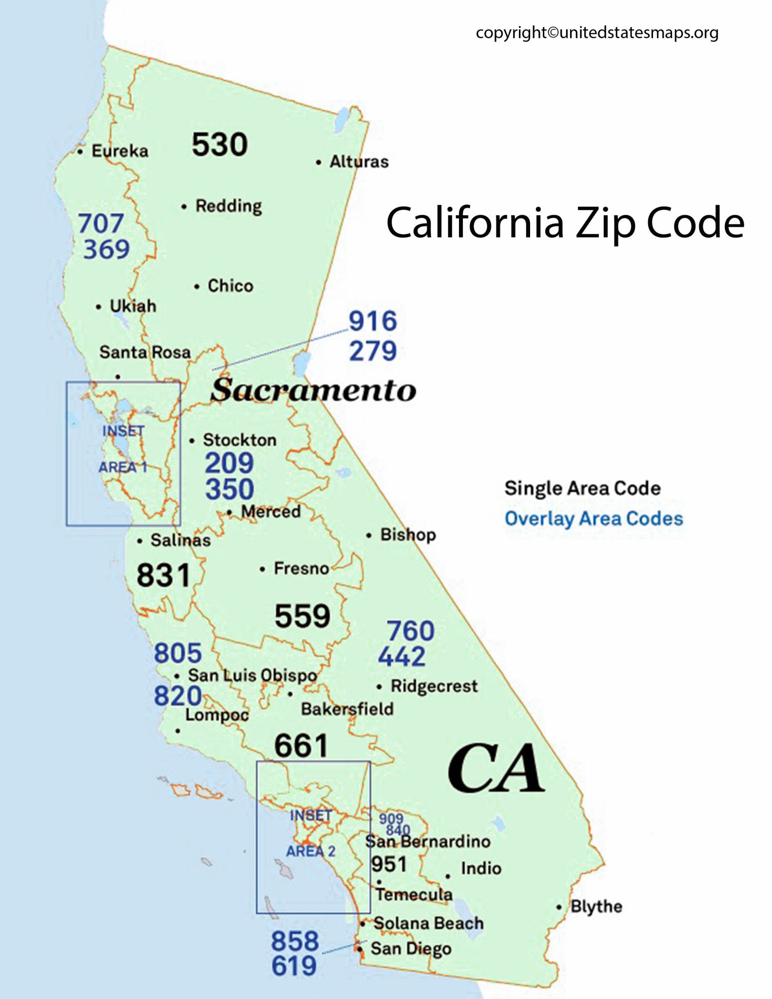 California Zip Code Map Zip Codes in California Map