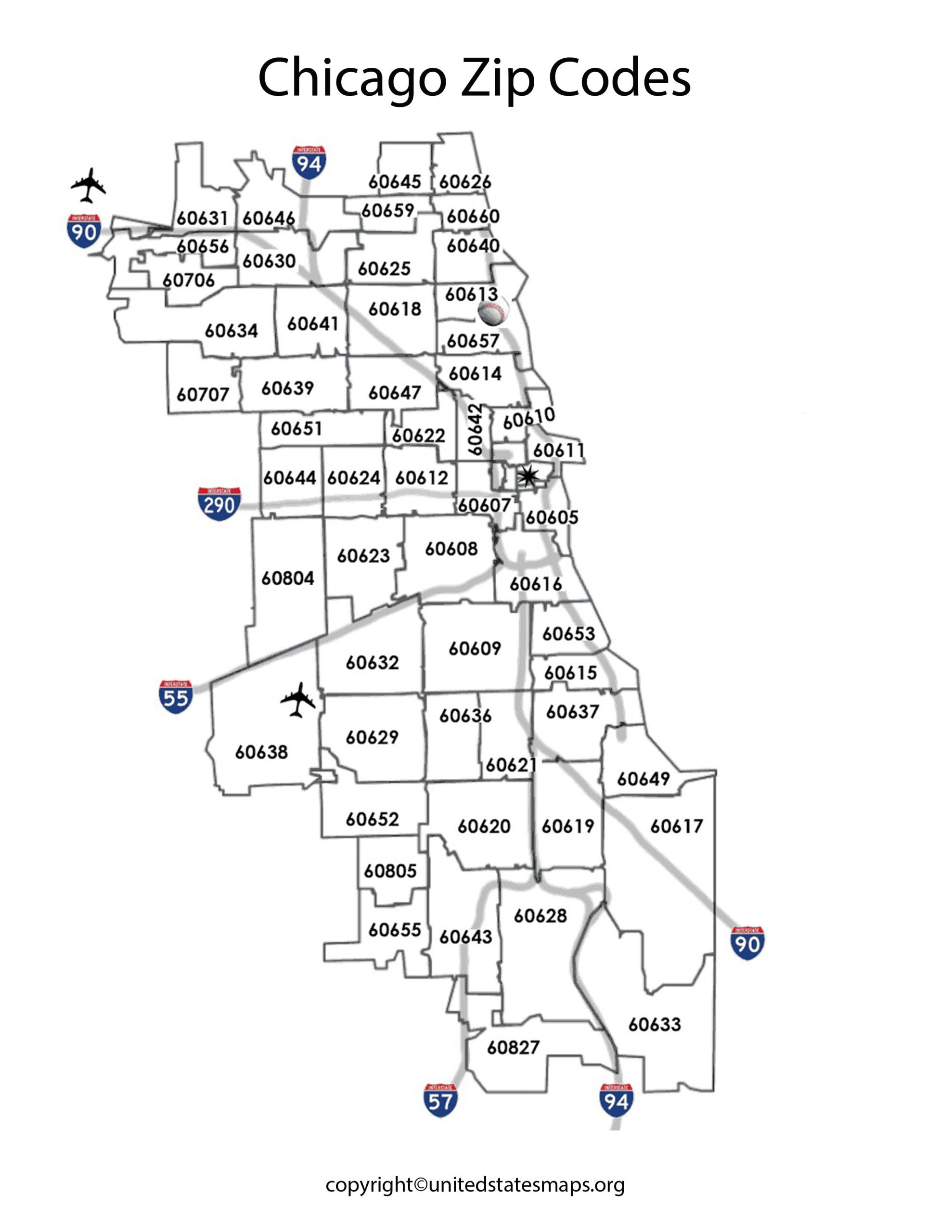 Chicago Zip Codes Map | Zip Code Map of Chicago