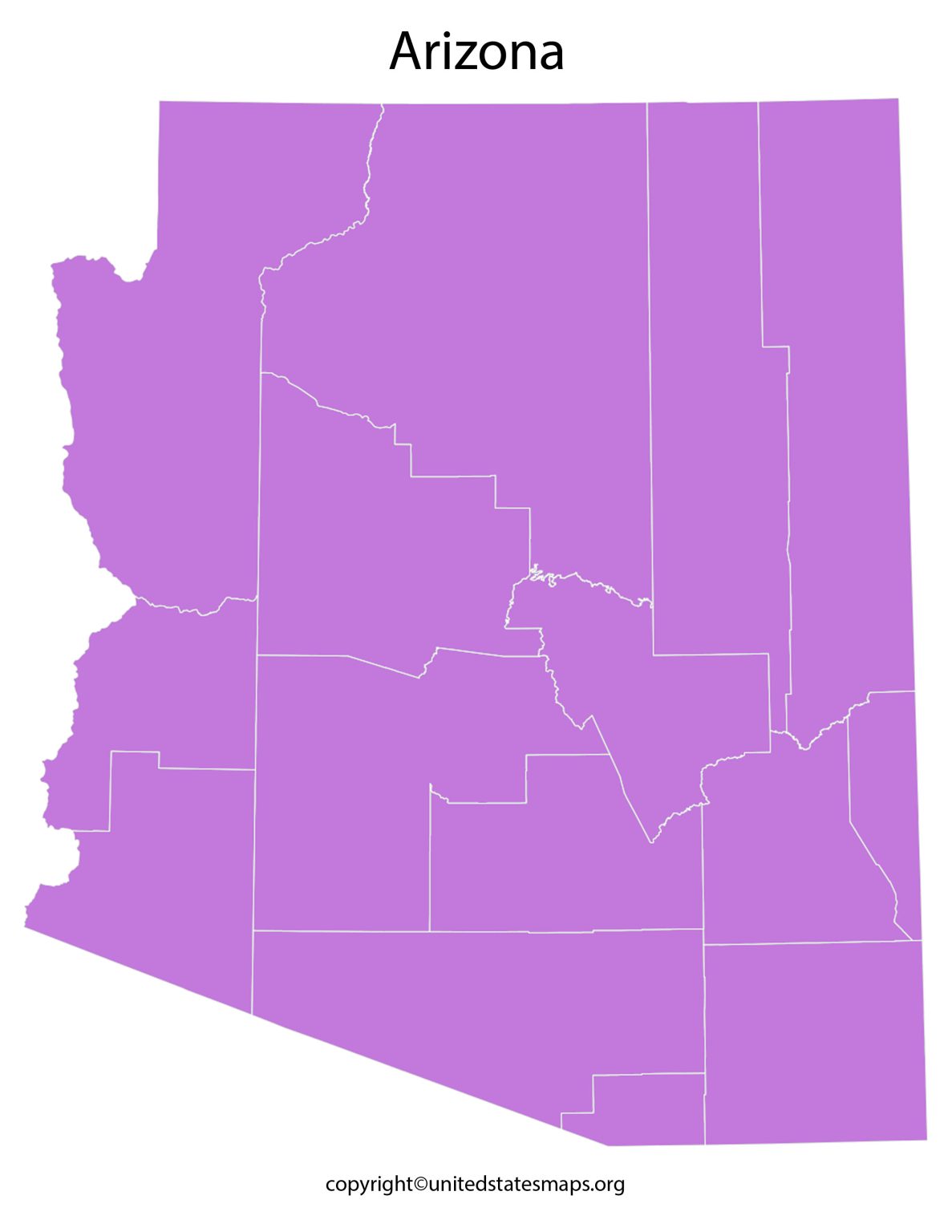 Arizona County Map | County Map of Arizona with Cities