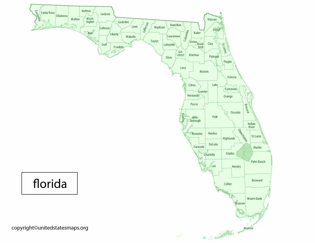 Florida County Political Map