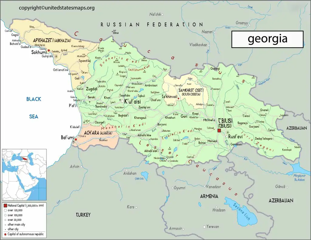 Georgia on World Political Map
