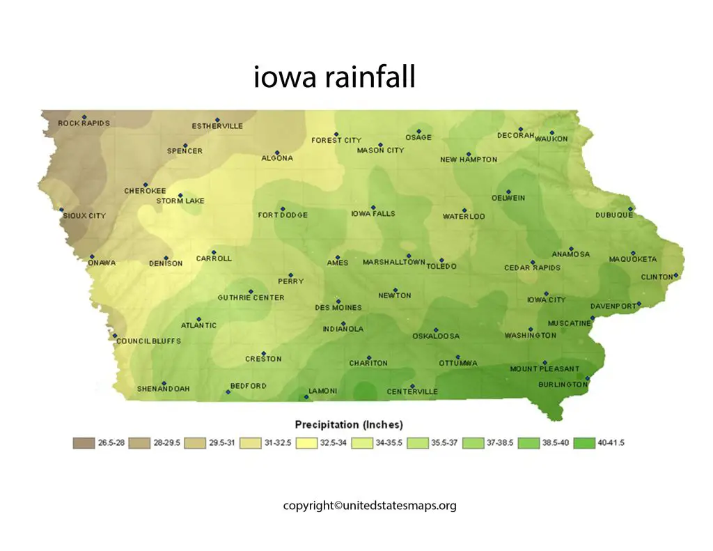 Iowa Rainfall Totals Map